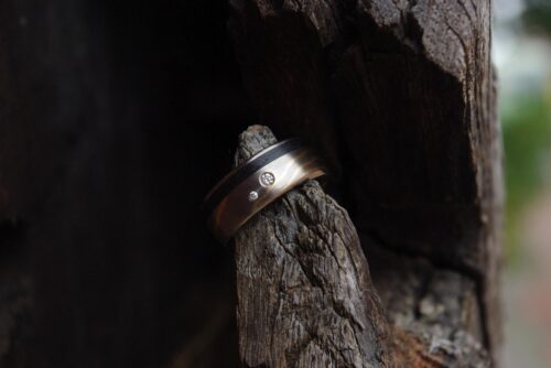 Ring Diamenten Ebenholz Gold